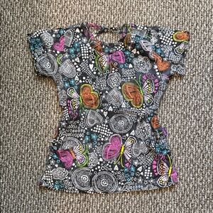 Butterfly and Heart Patterned Women's Tee